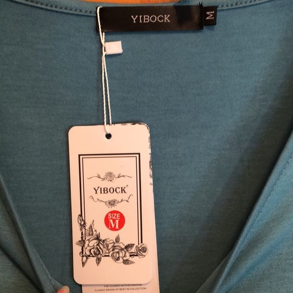 Pretty Turquoise Midi Dress from Yibock. - Picture 5 of 6